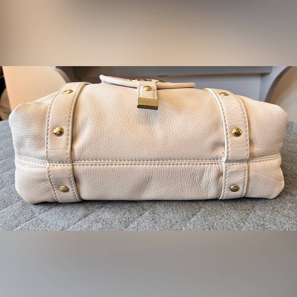 Michael Kors Large Fulton Cream Neutral Classic Pebbled Leather Satchel Orig$398 - Picture 4 of 15